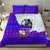 Viking Christmas Bedding Set with Santa in Longship Dragon Head Helmet Runes Blue Red Knit Pattern Design - Wonder Print Shop