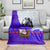 Viking Christmas Blanket with Santa in Longship Dragon Head Helmet Runes Blue Red Knit Pattern Design - Wonder Print Shop