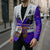 Viking Christmas Blazer with Santa in Longship Dragon Head Helmet Runes Blue Red Knit Pattern Design - Wonder Print Shop