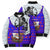 Viking Christmas Bomber Puffer Jacket with Santa in Longship Dragon Head Helmet Runes Blue Red Knit Pattern Design - Wonder Print Shop