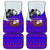 Viking Christmas Car Mats with Santa in Longship Dragon Head Helmet Runes Blue Red Knit Pattern Design - Wonder Print Shop