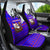 Viking Christmas Car Seat Cover with Santa in Longship Dragon Head Helmet Runes Blue Red Knit Pattern Design - Wonder Print Shop