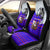 Viking Christmas Car Seat Cover with Santa in Longship Dragon Head Helmet Runes Blue Red Knit Pattern Design - Wonder Print Shop