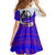 Viking Christmas Family Matching Long Sleeve Bodycon Dress and Hawaiian Shirt with Santa in Longship Dragon Head Helmet Runes Blue Red Knit Pattern Design - Wonder Print Shop