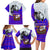 Viking Christmas Family Matching Long Sleeve Bodycon Dress and Hawaiian Shirt with Santa in Longship Dragon Head Helmet Runes Blue Red Knit Pattern Design - Wonder Print Shop