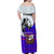 Viking Christmas Family Matching Off Shoulder Maxi Dress and Hawaiian Shirt with Santa in Longship Dragon Head Helmet Runes Blue Red Knit Pattern Design - Wonder Print Shop