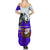 Viking Christmas Family Matching Summer Maxi Dress and Hawaiian Shirt with Santa in Longship Dragon Head Helmet Runes Blue Red Knit Pattern Design - Wonder Print Shop