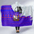 Viking Christmas Hooded Blanket with Santa in Longship Dragon Head Helmet Runes Blue Red Knit Pattern Design - Wonder Print Shop