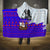 Viking Christmas Hooded Blanket with Santa in Longship Dragon Head Helmet Runes Blue Red Knit Pattern Design - Wonder Print Shop
