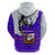 Viking Christmas Hoodie with Santa in Longship Dragon Head Helmet Runes Blue Red Knit Pattern Design - Wonder Print Shop