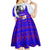 Viking Christmas Kid Short Sleeve Dress with Santa in Longship Dragon Head Helmet Runes Blue Red Knit Pattern Design - Wonder Print Shop