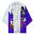 Viking Christmas Kimono with Santa in Longship Dragon Head Helmet Runes Blue Red Knit Pattern Design - Wonder Print Shop