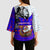 Viking Christmas Kimono Sleeve Blouse with Santa in Longship Dragon Head Helmet Runes Blue Red Knit Pattern Design - Wonder Print Shop