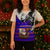 Viking Christmas Knitted V-Neck Vest with Santa in Longship Dragon Head Helmet Runes Blue Red Knit Pattern Design - Wonder Print Shop