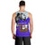 Viking Christmas Men Tank Top with Santa in Longship Dragon Head Helmet Runes Blue Red Knit Pattern Design - Wonder Print Shop