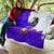 Viking Christmas Quilt with Santa in Longship Dragon Head Helmet Runes Blue Red Knit Pattern Design - Wonder Print Shop