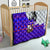 Viking Christmas Quilt with Santa in Longship Dragon Head Helmet Runes Blue Red Knit Pattern Design - Wonder Print Shop