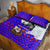 Viking Christmas Quilt Bed Set with Santa in Longship Dragon Head Helmet Runes Blue Red Knit Pattern Design - Wonder Print Shop