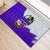 Viking Christmas Rubber Doormat with Santa in Longship Dragon Head Helmet Runes Blue Red Knit Pattern Design - Wonder Print Shop