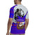 Viking Christmas Rugby Jersey with Santa in Longship Dragon Head Helmet Runes Blue Red Knit Pattern Design - Wonder Print Shop