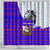 Viking Christmas Shower Curtain with Santa in Longship Dragon Head Helmet Runes Blue Red Knit Pattern Design - Wonder Print Shop