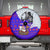 Viking Christmas Spare Tire Cover with Santa in Longship Dragon Head Helmet Runes Blue Red Knit Pattern Design - Wonder Print Shop