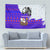 Viking Christmas Tapestry with Santa in Longship Dragon Head Helmet Runes Blue Red Knit Pattern Design - Wonder Print Shop