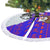 Viking Christmas Tree Skirt with Santa in Longship Dragon Head Helmet Runes Blue Red Knit Pattern Design - Wonder Print Shop