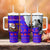 Viking Christmas Tumbler With Handle with Santa in Longship Dragon Head Helmet Runes Blue Red Knit Pattern Design - Wonder Print Shop