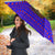 Viking Christmas Umbrella with Santa in Longship Dragon Head Helmet Runes Blue Red Knit Pattern Design - Wonder Print Shop