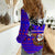 Viking Christmas Women Casual Shirt with Santa in Longship Dragon Head Helmet Runes Blue Red Knit Pattern Design - Wonder Print Shop