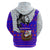 Viking Christmas Zip Hoodie with Santa in Longship Dragon Head Helmet Runes Blue Red Knit Pattern Design - Wonder Print Shop