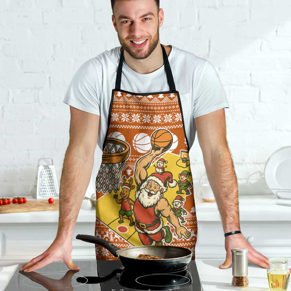 Basketball Santa Claus Christmas Apron Xmas Holiday Patterns - Wonder Print Shop