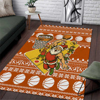 Basketball Santa Claus Christmas Area Rug Xmas Holiday Patterns - Wonder Print Shop