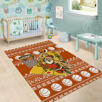 Basketball Santa Claus Christmas Area Rug Xmas Holiday Patterns - Wonder Print Shop