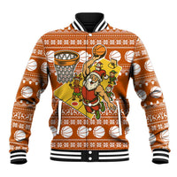 Basketball Santa Claus Christmas Baseball Jacket Xmas Holiday Patterns - Wonder Print Shop