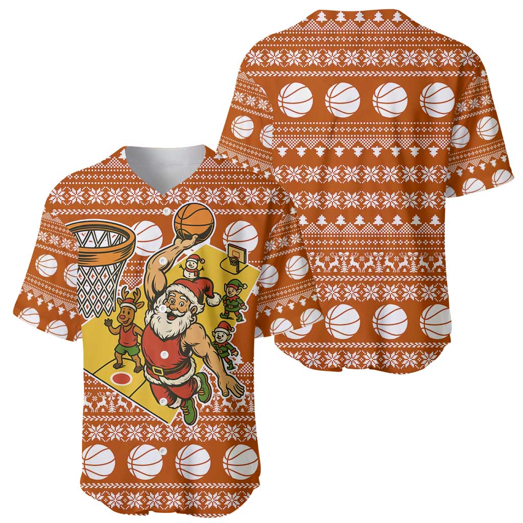 Basketball Santa Claus Christmas Baseball Jersey Xmas Holiday Patterns - Wonder Print Shop