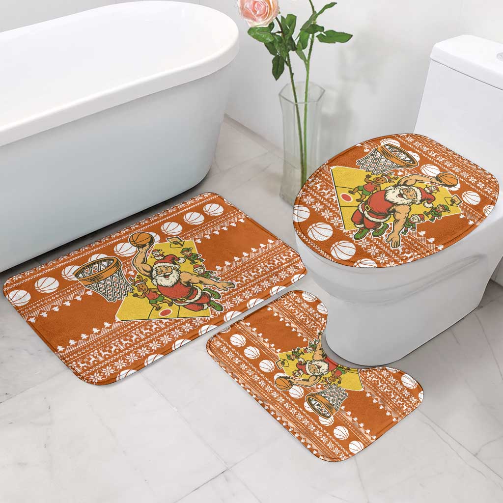 Basketball Santa Claus Christmas Bathroom Set Xmas Holiday Patterns - Wonder Print Shop