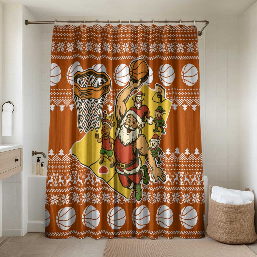 Basketball Santa Claus Christmas Bathroom Set Xmas Holiday Patterns - Wonder Print Shop