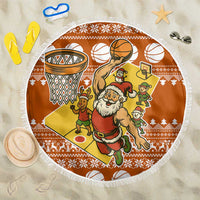 Basketball Santa Claus Christmas Beach Blanket Xmas Holiday Patterns - Wonder Print Shop