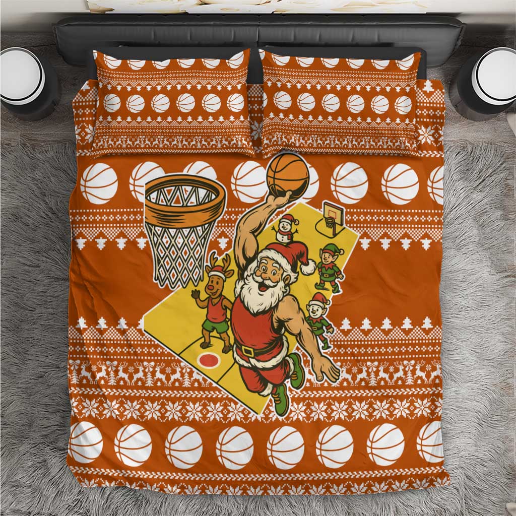 Basketball Santa Claus Christmas Bedding Set Xmas Holiday Patterns - Wonder Print Shop