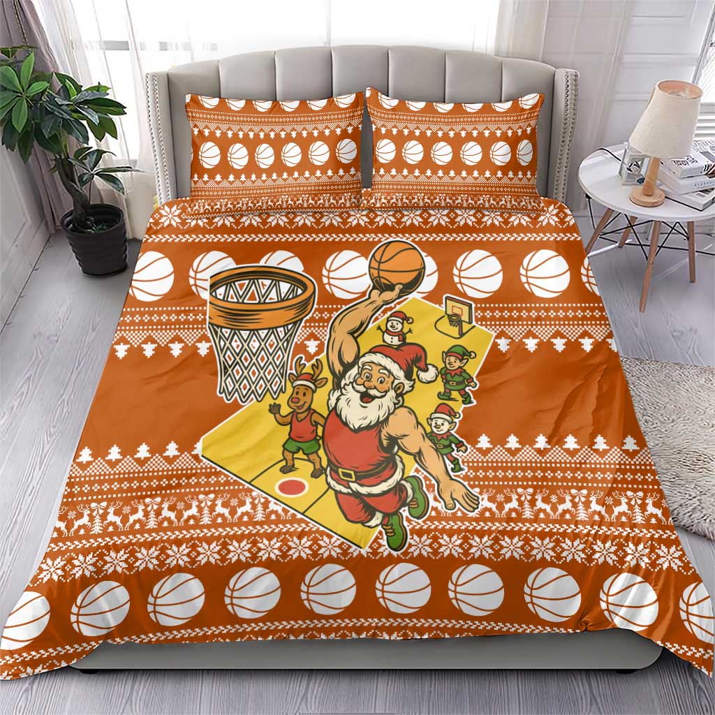 Basketball Santa Claus Christmas Bedding Set Xmas Holiday Patterns - Wonder Print Shop