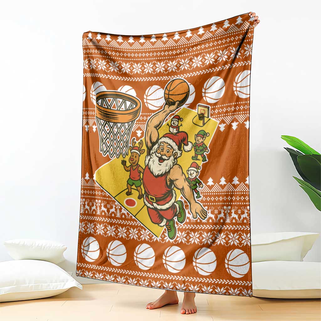 Basketball Santa Claus Christmas Blanket Xmas Holiday Patterns - Wonder Print Shop