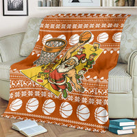 Basketball Santa Claus Christmas Blanket Xmas Holiday Patterns - Wonder Print Shop