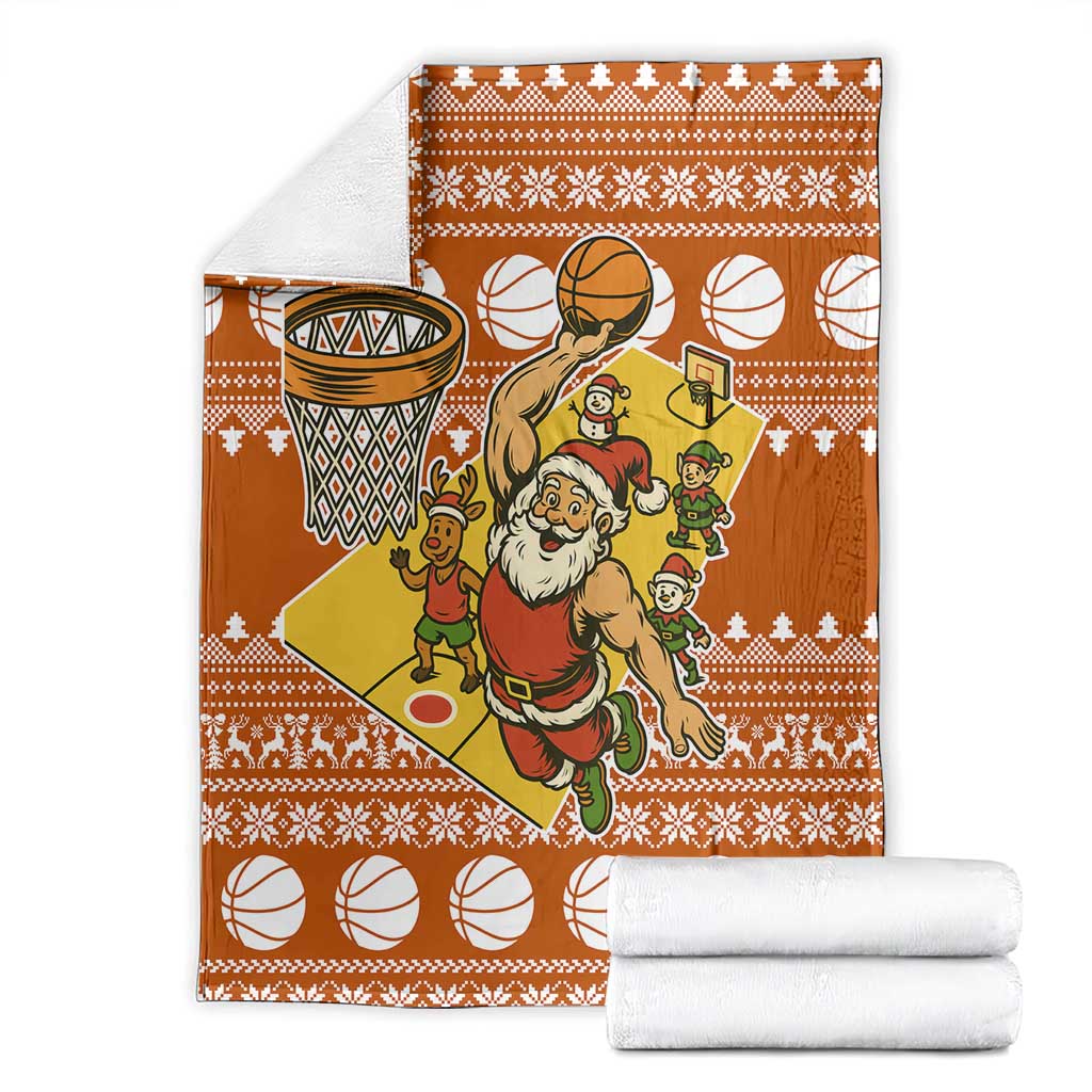 Basketball Santa Claus Christmas Blanket Xmas Holiday Patterns - Wonder Print Shop