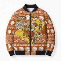Basketball Santa Claus Christmas Bomber Puffer Jacket Xmas Holiday Patterns - Wonder Print Shop