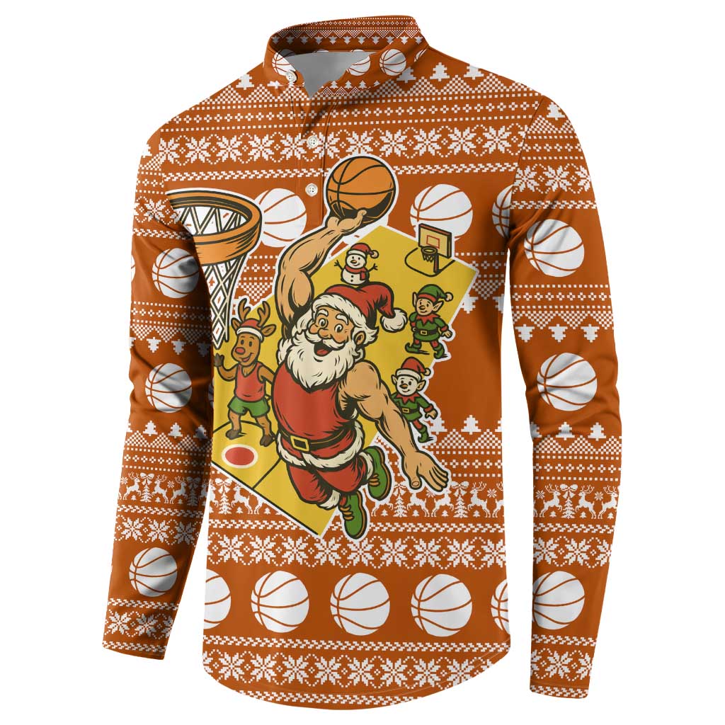 Basketball Santa Claus Christmas Button Sweatshirt Xmas Holiday Patterns - Wonder Print Shop