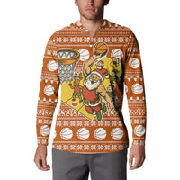 Basketball Santa Claus Christmas Button Sweatshirt Xmas Holiday Patterns - Wonder Print Shop
