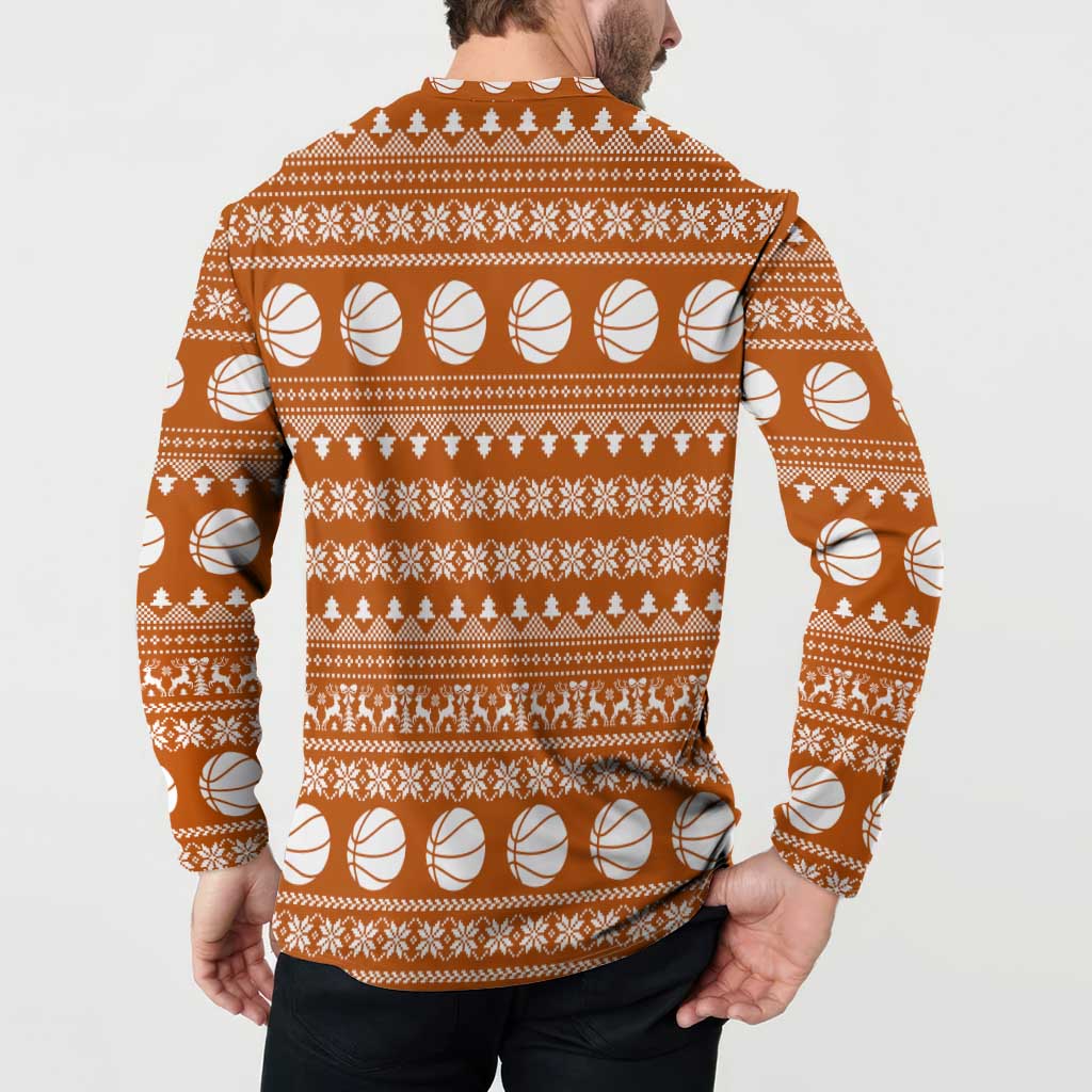 Basketball Santa Claus Christmas Button Sweatshirt Xmas Holiday Patterns - Wonder Print Shop