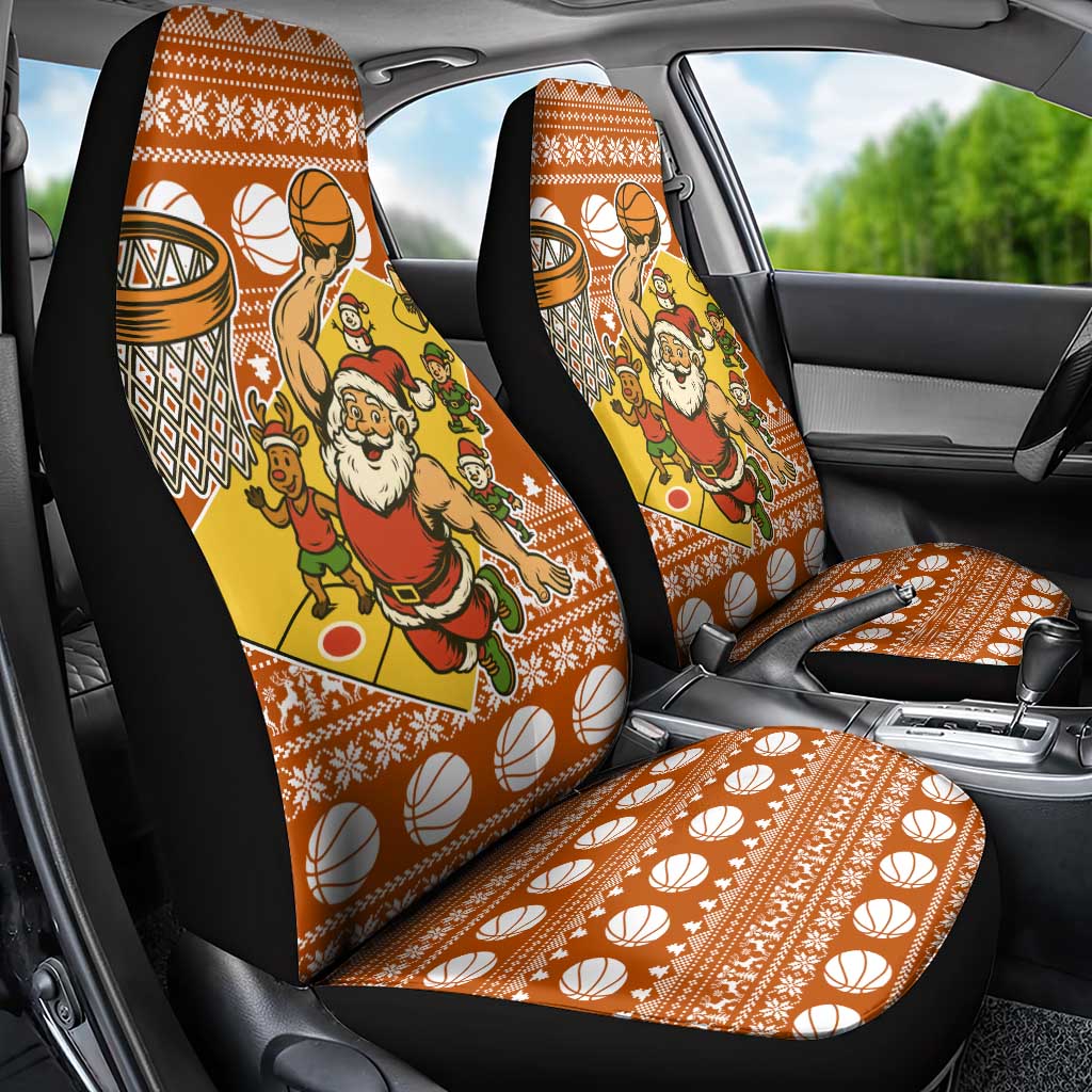 Basketball Santa Claus Christmas Car Seat Cover Xmas Holiday Patterns - Wonder Print Shop